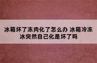 冰箱坏了冻肉化了怎么办 冰箱冷冻冰突然自己化是坏了吗